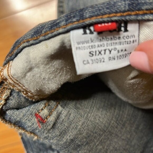 Killah by Miss Sixty flare jeans tartan patch vintage 90’s 00’s size 30 34” ins - Picture 8 of 12